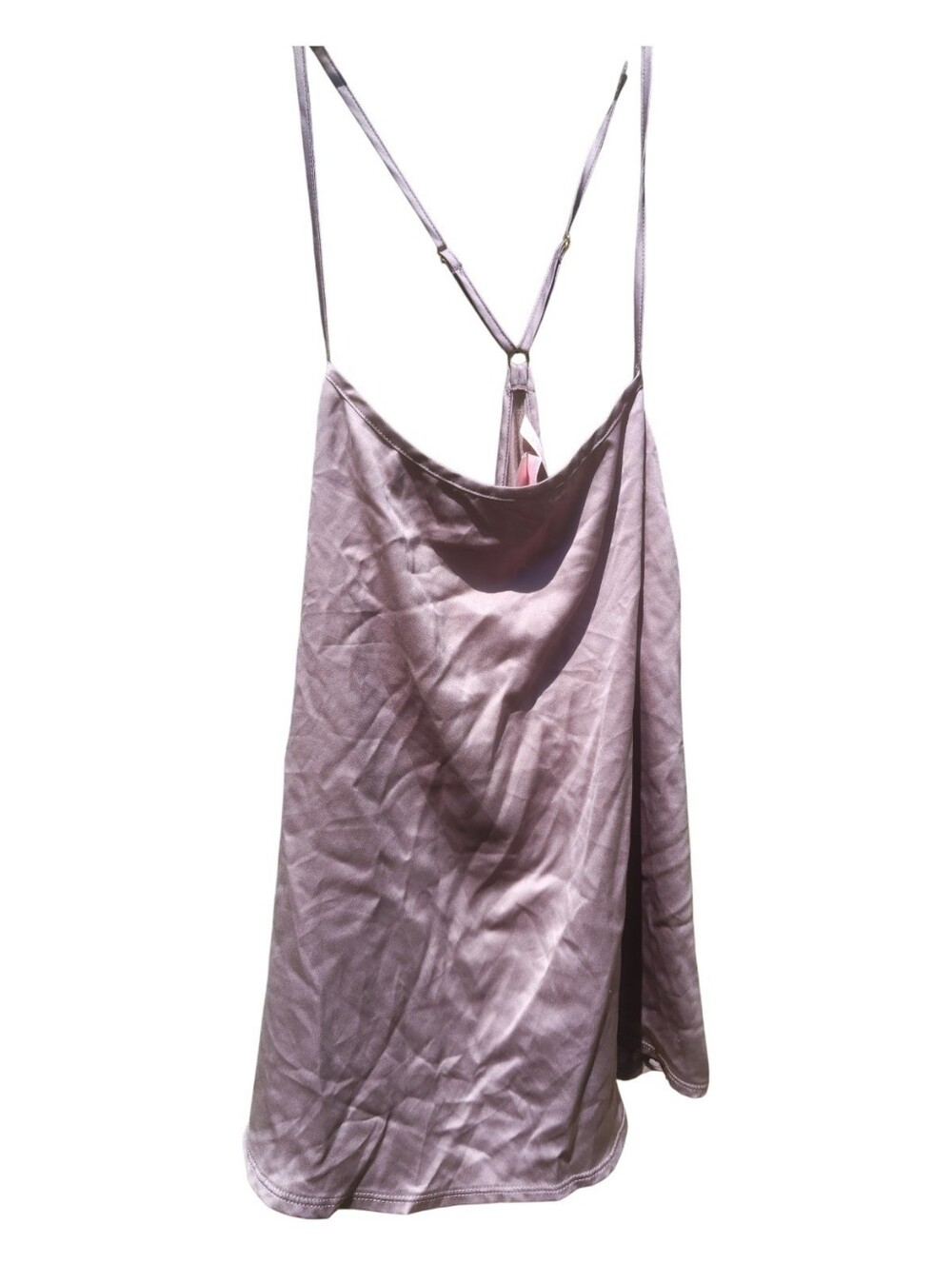 PINK Victoria's Secret Light Mauve Satin Cowl Neck Camisole